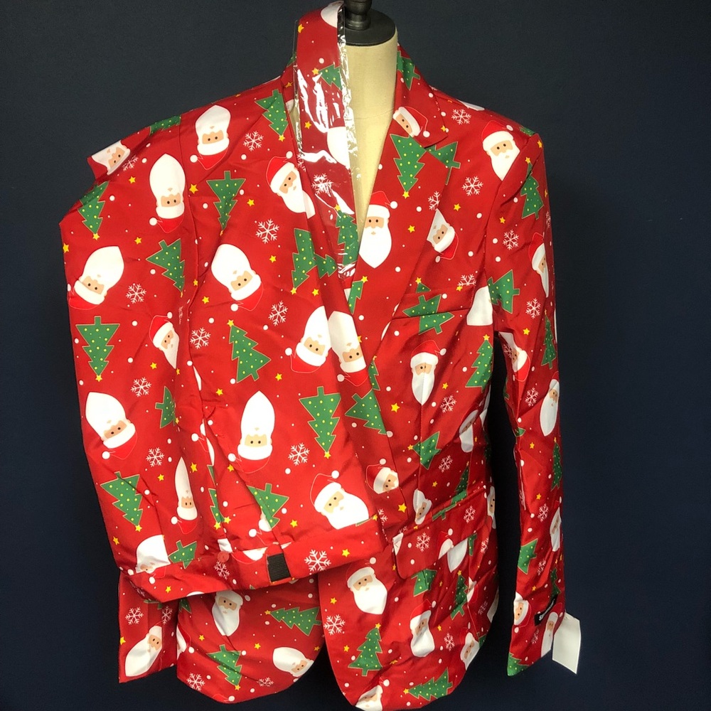 Ugly Christmas suitmeister suit and tie NWT S